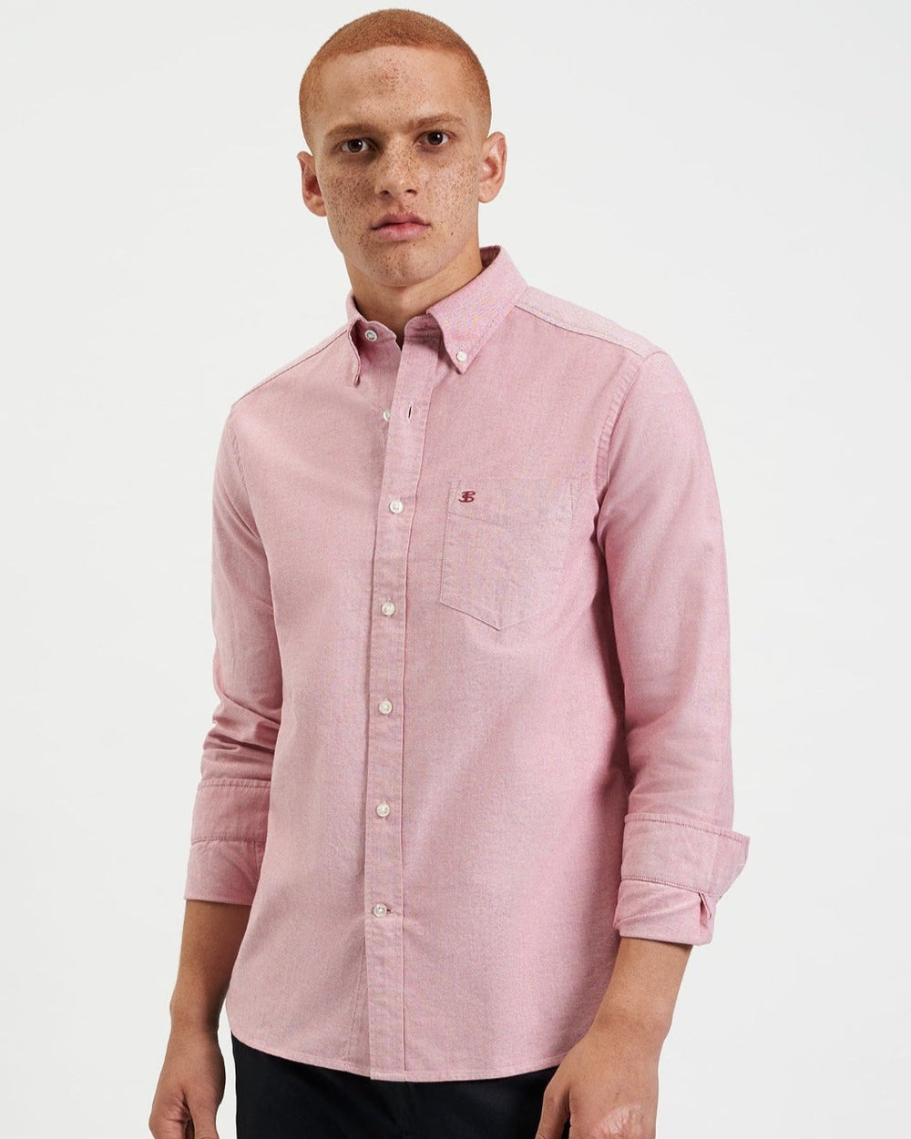 Chemises Ben Sherman Brighton Oxford Organic Rouge Clair | ECF-58995870